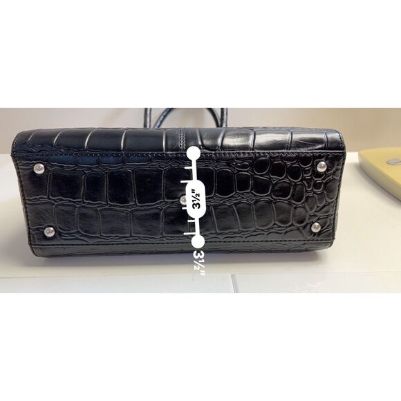Osprey London black croc embossed leather shoulder bag - Picture 9 of 10